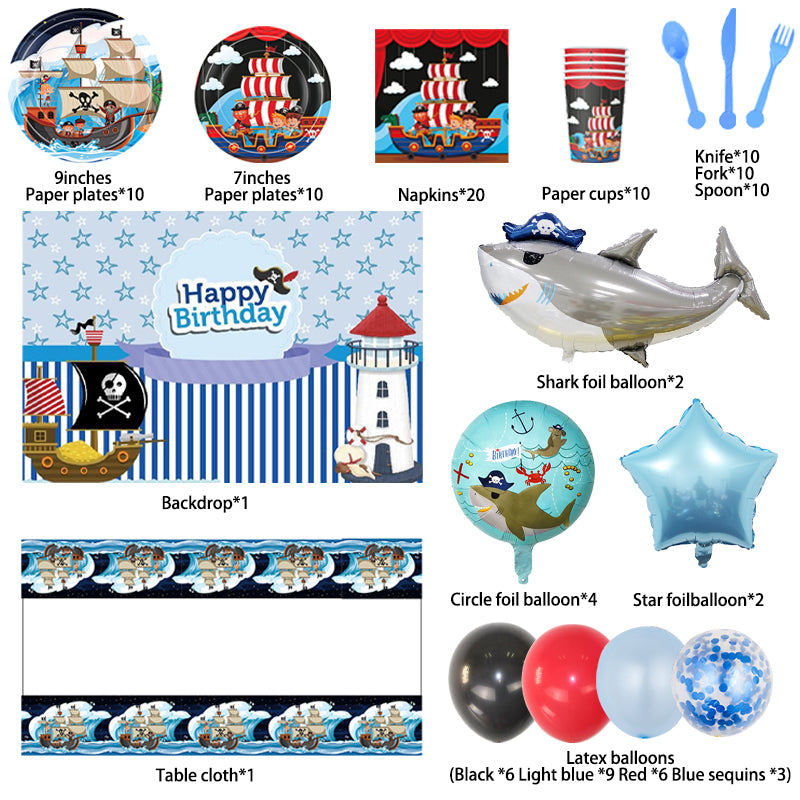 Pirates Birthday Party Decorations, Buy Pirates birthday party supplies from Party Corner in UAE, Saudia, Qatar, Bahrain, and Oman. Get birthday party balloons, and much more. Order now!, Party Supply Kits, Party Corner