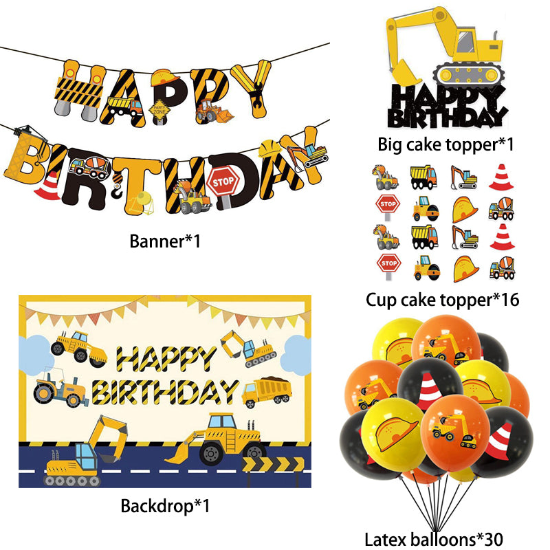 Construction Cars Birthday Party Decorations.