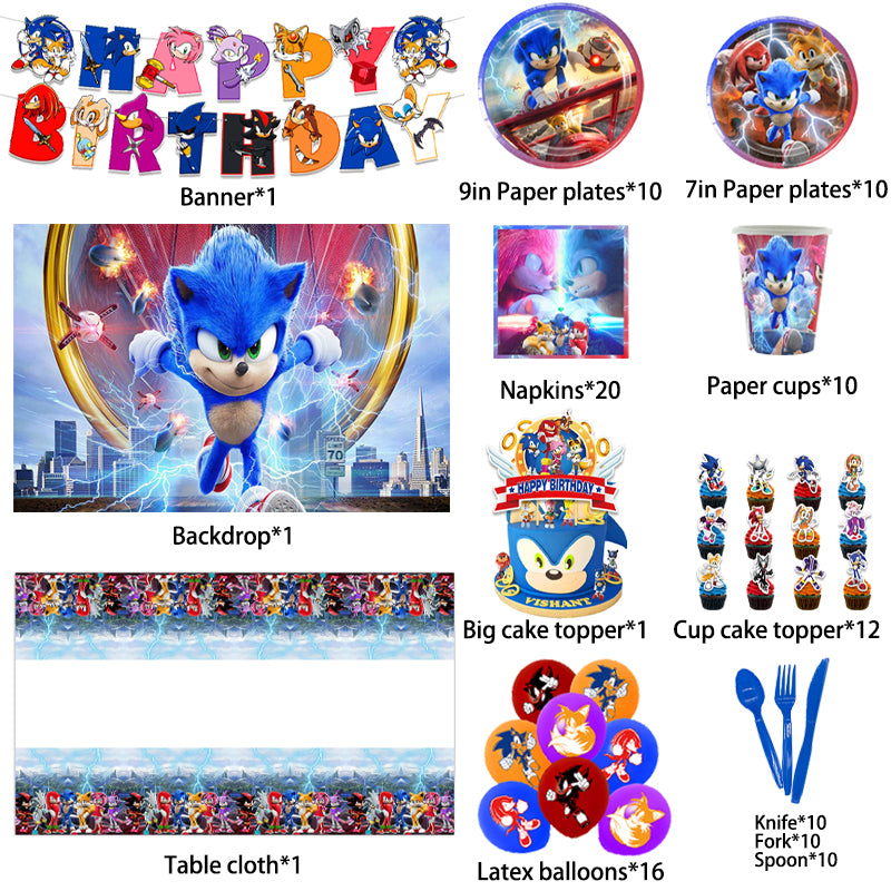 Sonic The Hedgehog Birthday Party Supplies.