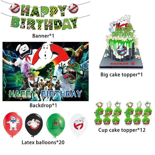Ghostbuster Themed Birthday Decorations, Party Corner provides Ghostbuster Themed Birthday Decorations in UAE, Saudia, Qatar, Bahrain, and Oman. Get birthday party balloons and much more. Order now!, Party Supply Kits, Party Corner