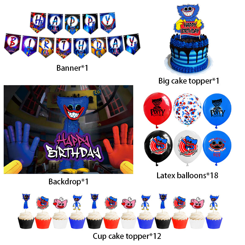 Fnaf Themed Birthday Party Supplies Banner Balloons Kit Cake Cupcake Topper  Decors Set Halloween Decor