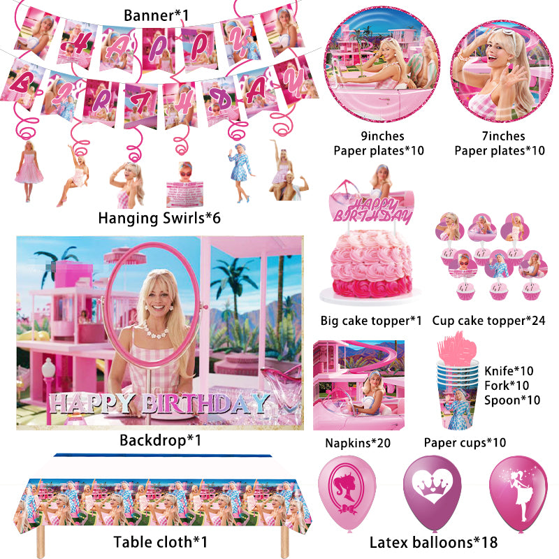 Barbie Movie Birthday Party Supplies.