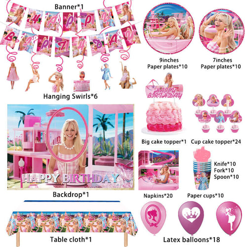 Barbie Movie Birthday Party Supplies, Party Corner provides Barbie Movie birthday party supplies in UAE, Saudia, Qatar, Bahrain, and Oman. Get birthday party decorations and much more. Order Now!, Party Supply Kits, Party Corner