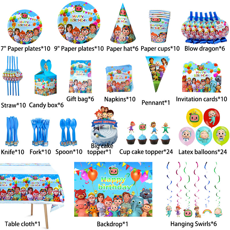 CocoMelon Birthday Party Supplies.