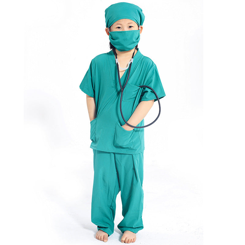 Doctor Surgical Gown (Green) with Accessories.