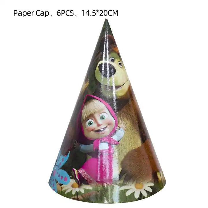 Masha and the Bear Birthday Party Supplies, Party Corner provides Masha and the Bear Birthday Theme Supplies in UAE, Saudia, Qatar, Bahrain, and Oman. Get birthday party balloons, and much more. Order now!, Party Supply Kits, Party Corner