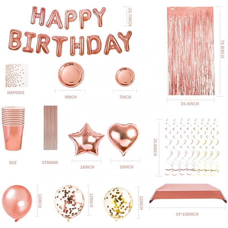 Rose Gold Party Supplies.