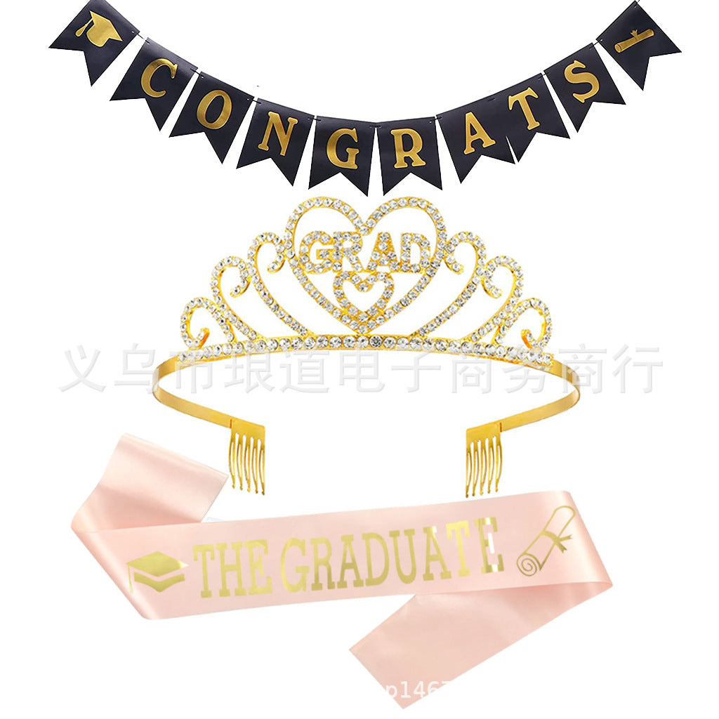 Graduation Crown Tiara and Graduated Sash (Princess).