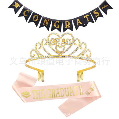 Graduation Crown Tiara and Graduated Sash (Princess).