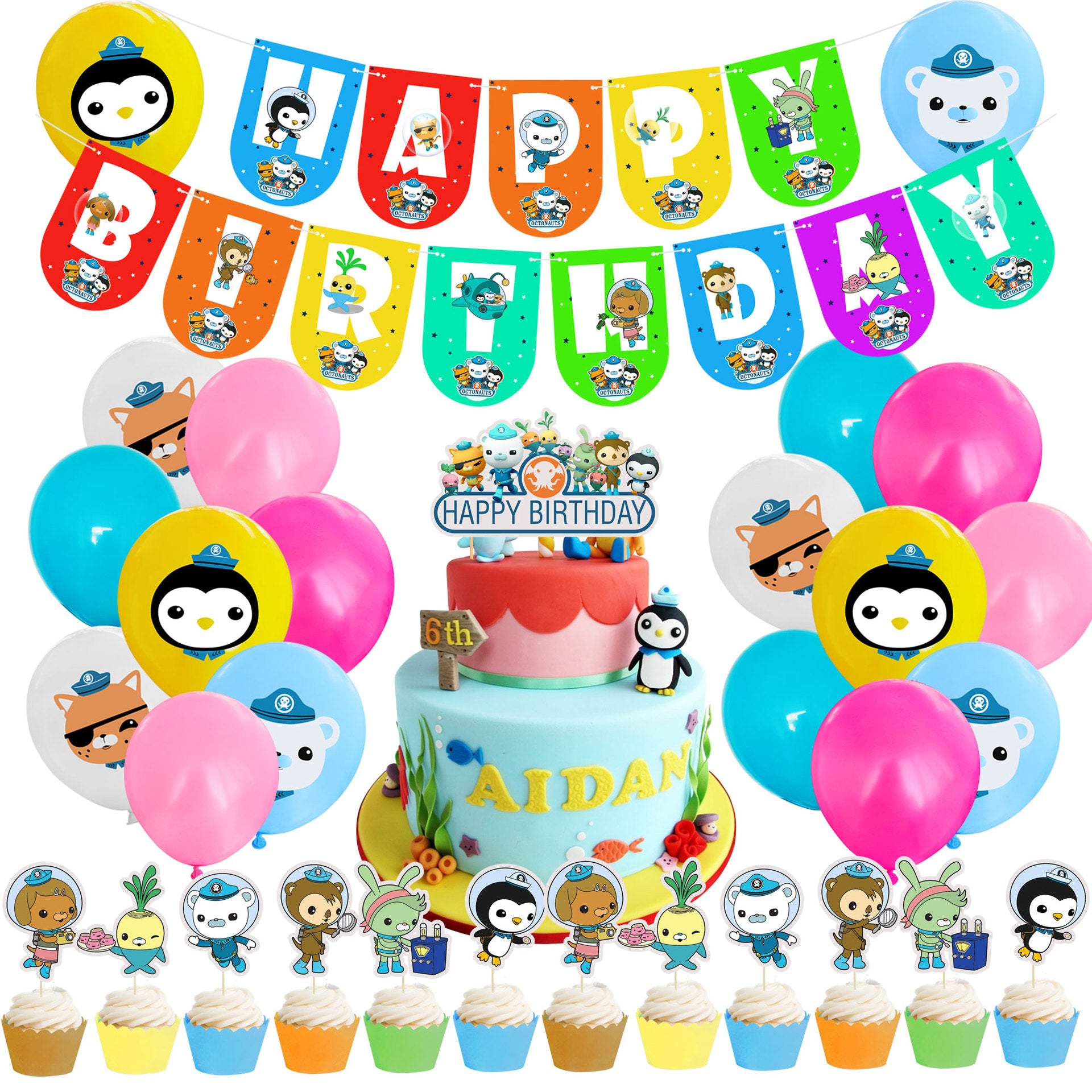 Octonauts Birthday Decorations, Party Corner provides The octonauts birthday decoration supplies in UAE, Saudia, Qatar, Bahrain, and Oman. Get birthday party balloons, and much more. Order now!, Party Supply Kits, Party Corner