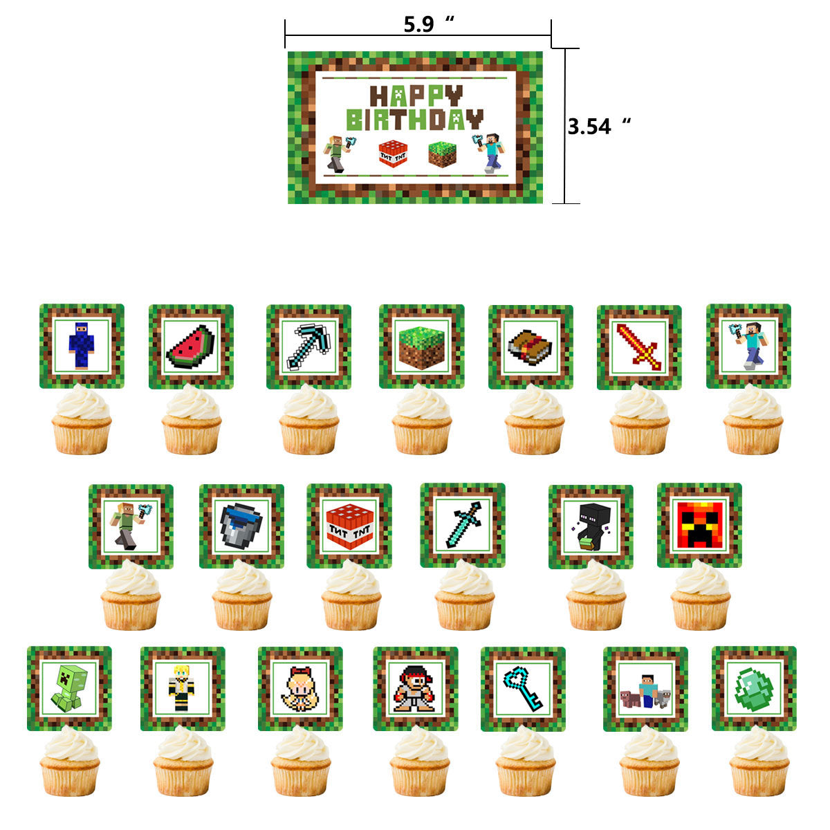 Minecraft Birthday Theme Party Decorations.