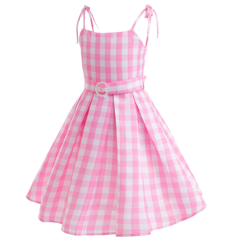 Barbie White Bowknot Costume For Kids.