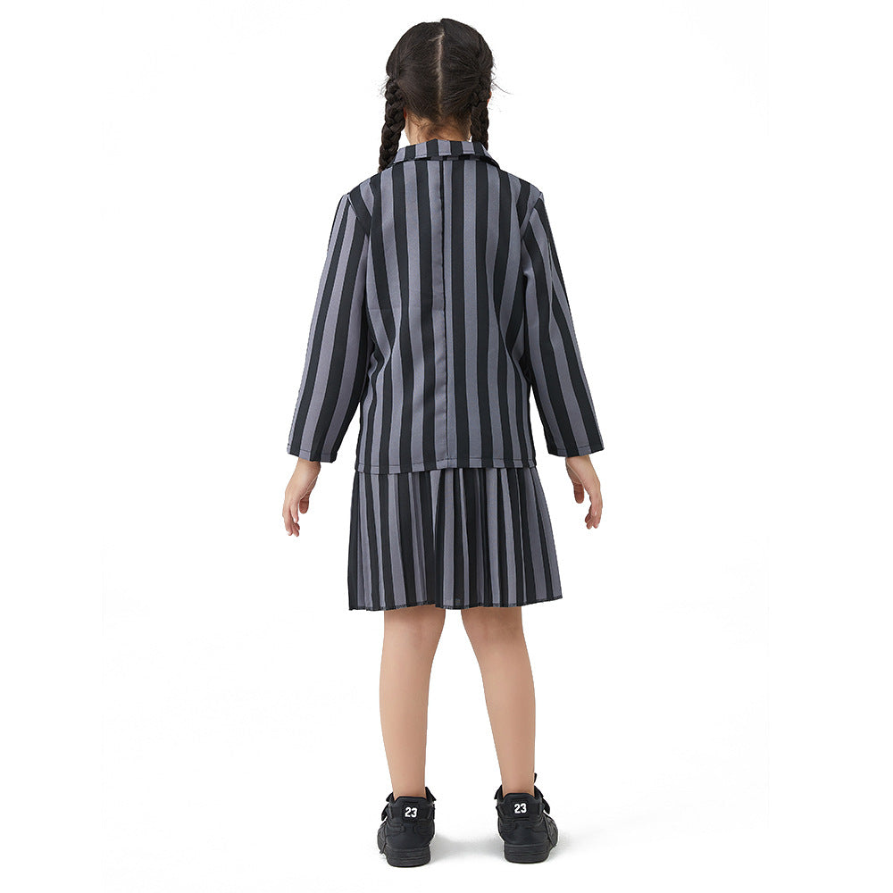Wednesday Costume for Girls Striped