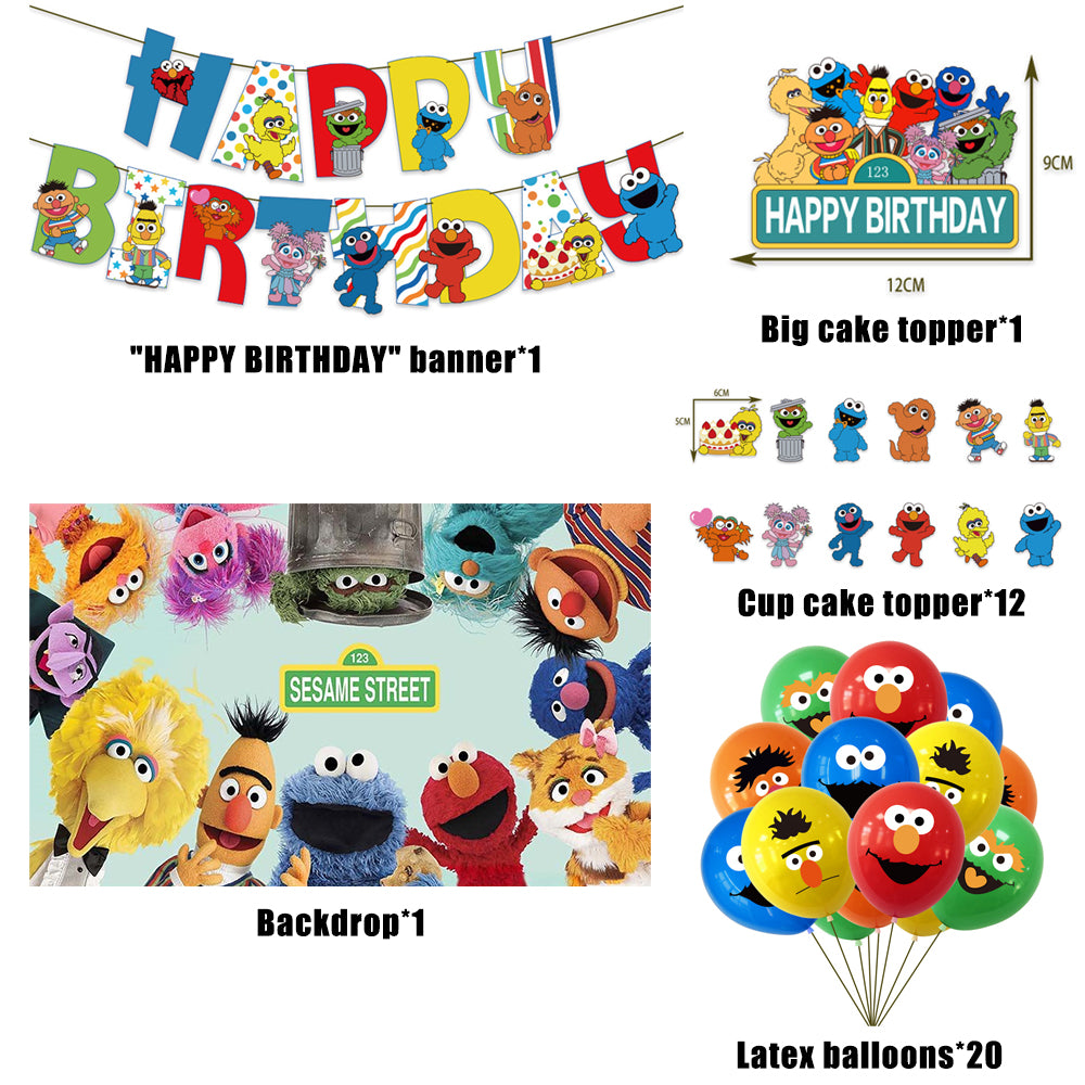 Sesame Street Birthday Decorations, Party Corner provides Sesame street birthday decorations in UAE, Saudia, Qatar, Bahrain, and Oman. Get birthday party balloons, and much more. Order now!, Party Supply Kits, Party Corner