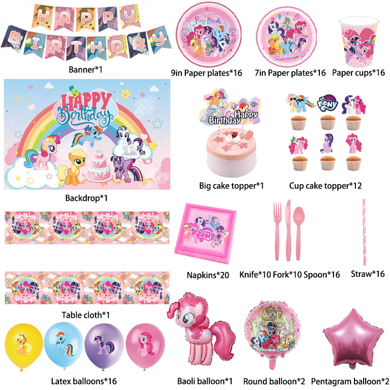 Little Pony Birthday Party Supplies.