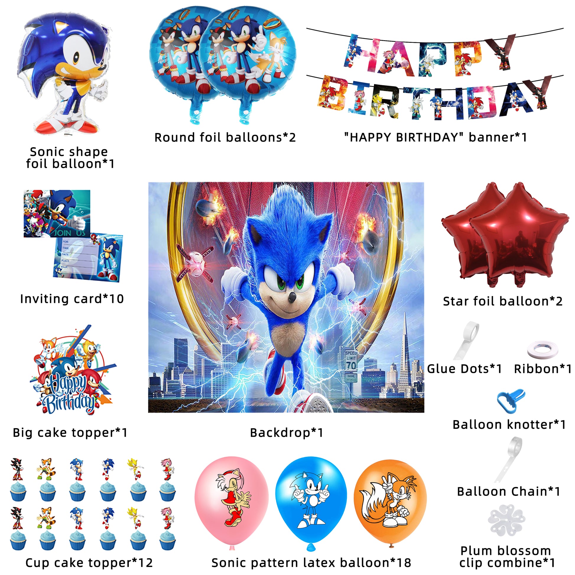 Sonic The Hedgehog Birthday Party Decorations.