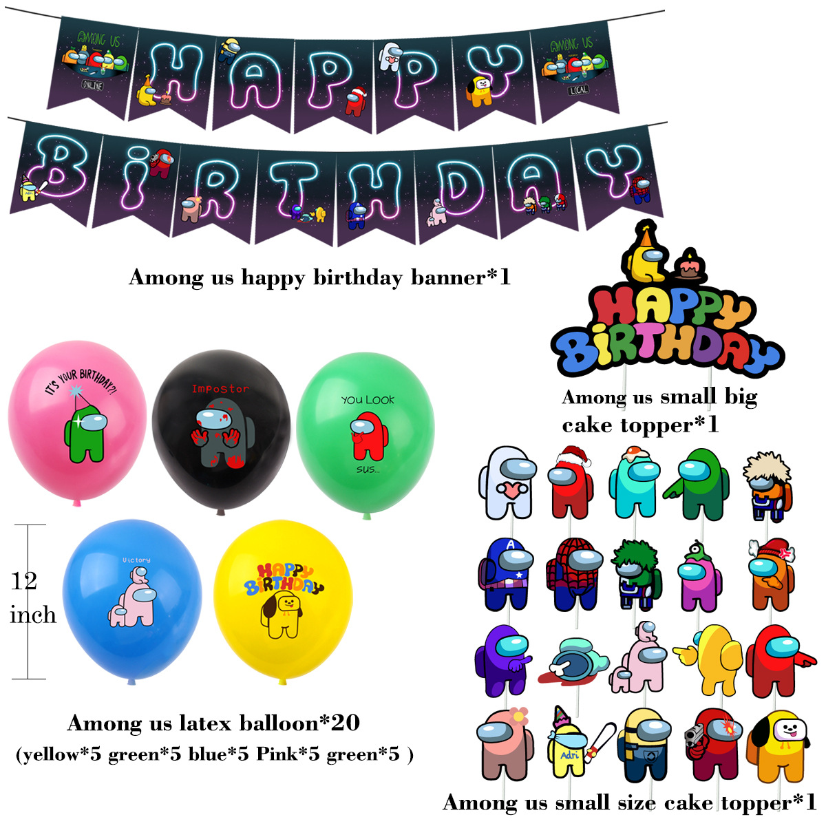 Among Us Birthday Party Decorations.