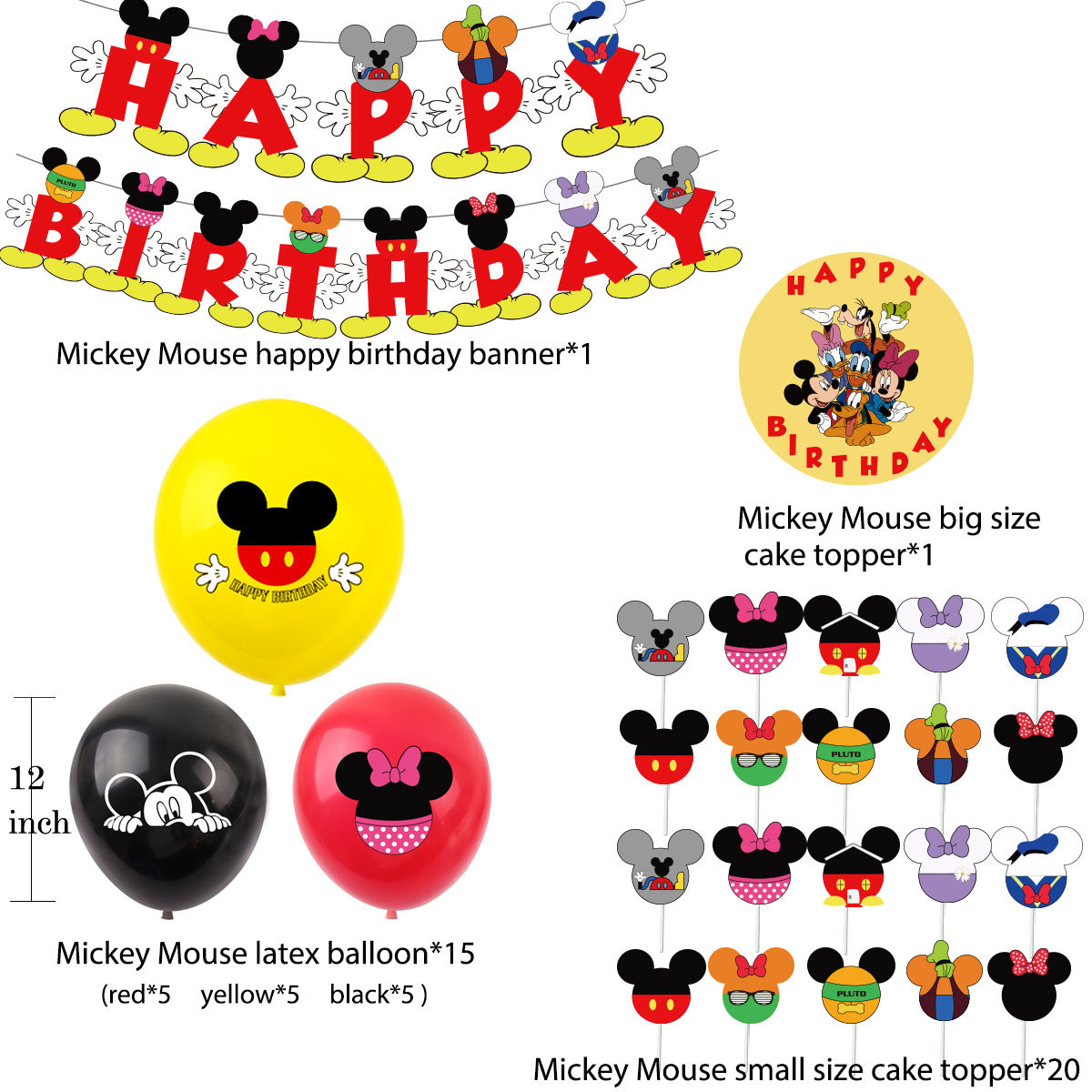 Mickey and Minnie Mouse Birthday Decorations.