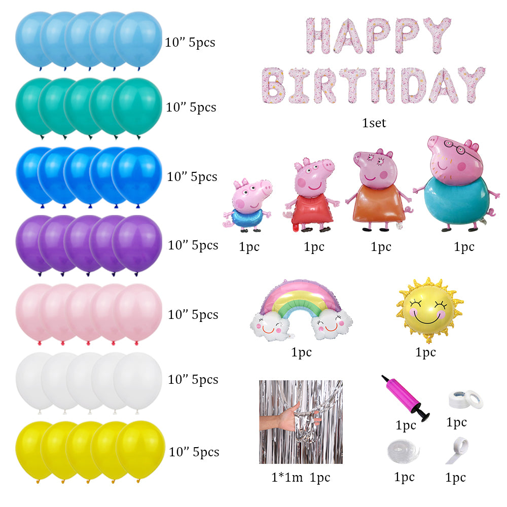 Peppa Pig Pink Birthday Party Decorations.