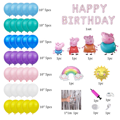 Peppa Pig Pink Birthday Party Decorations.