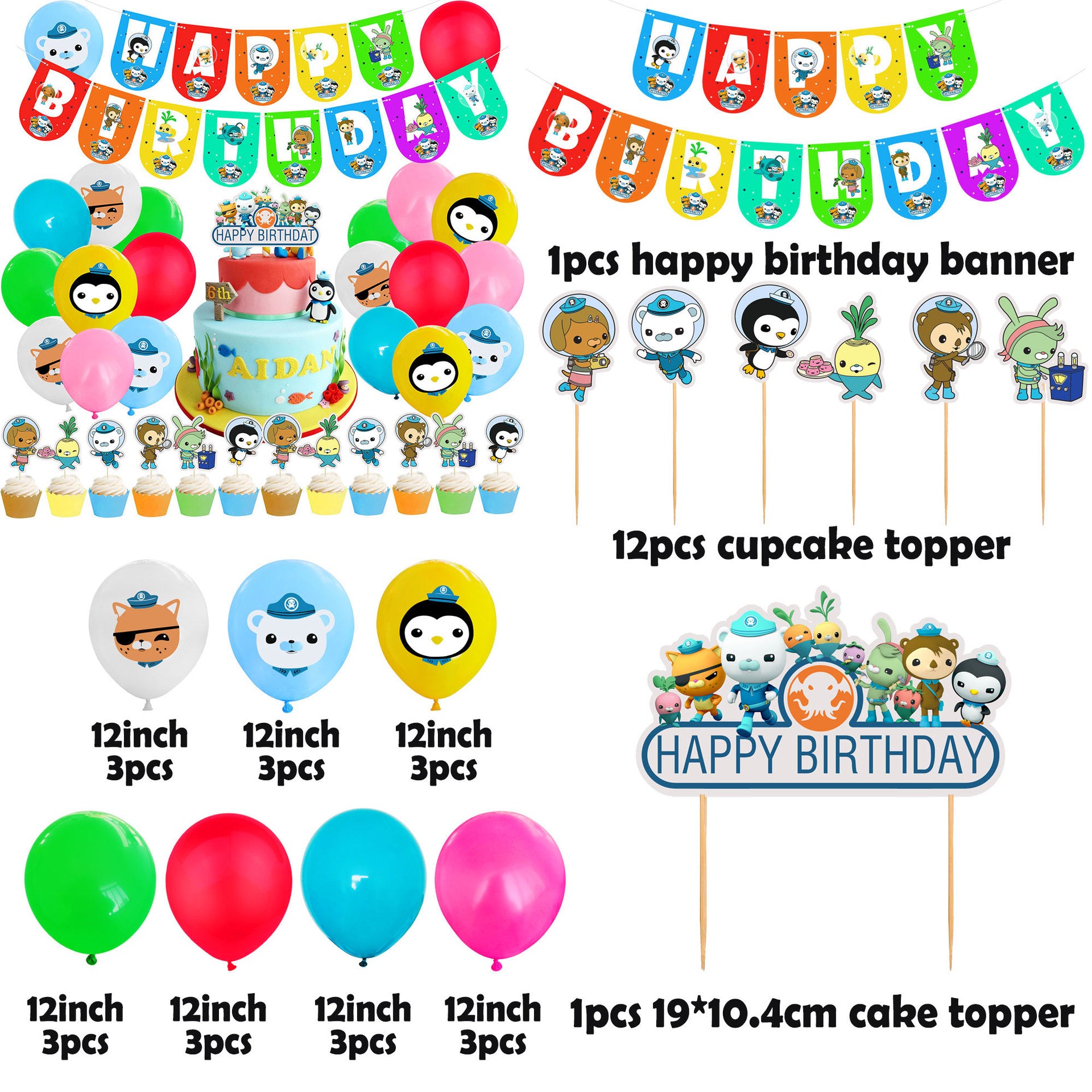 Octonauts Birthday Decorations, Party Corner provides The octonauts birthday decoration supplies in UAE, Saudia, Qatar, Bahrain, and Oman. Get birthday party balloons, and much more. Order now!, Party Supply Kits, Party Corner