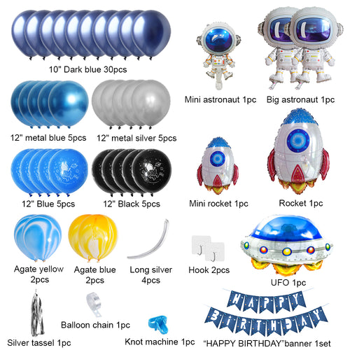 Astronaut Outer Space Theme Decoration, Party Corner provides Astronaut outer space theme decoration in UAE, Saudia, Qatar, Bahrain, and Oman. Get birthday party balloons, and much more. Order now!, Party Supply Kits, Party Corner