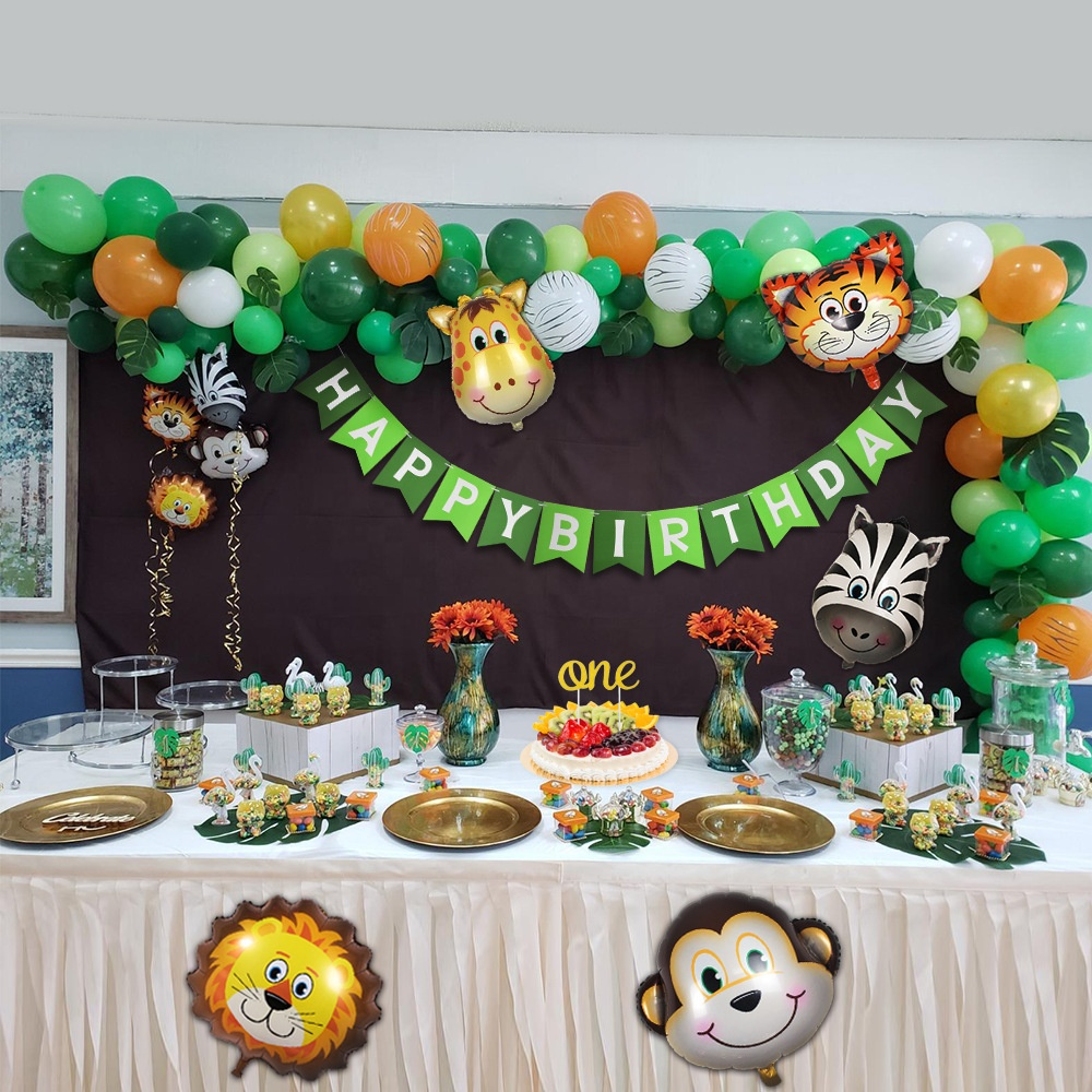 Jungle & Safari Animals Birthday Party Decorations, Party Corner provides Jungle & Safari Animals Party Supplies in UAE, Saudia, Qatar, Bahrain, and Oman. Get birthday party balloons, and much more. Order now!, Party Supply Kits, Party Corner