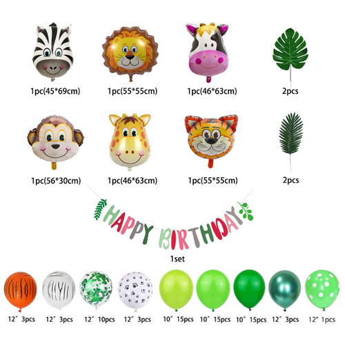 Jungle & Safari Animals Theme Decorations, Party Corner provides Jungle & safari animals theme decoration in UAE, Saudia, Qatar, Bahrain, and Oman. Get birthday party balloons, and much more. Order now!, Party Supply Kits, Party Corner