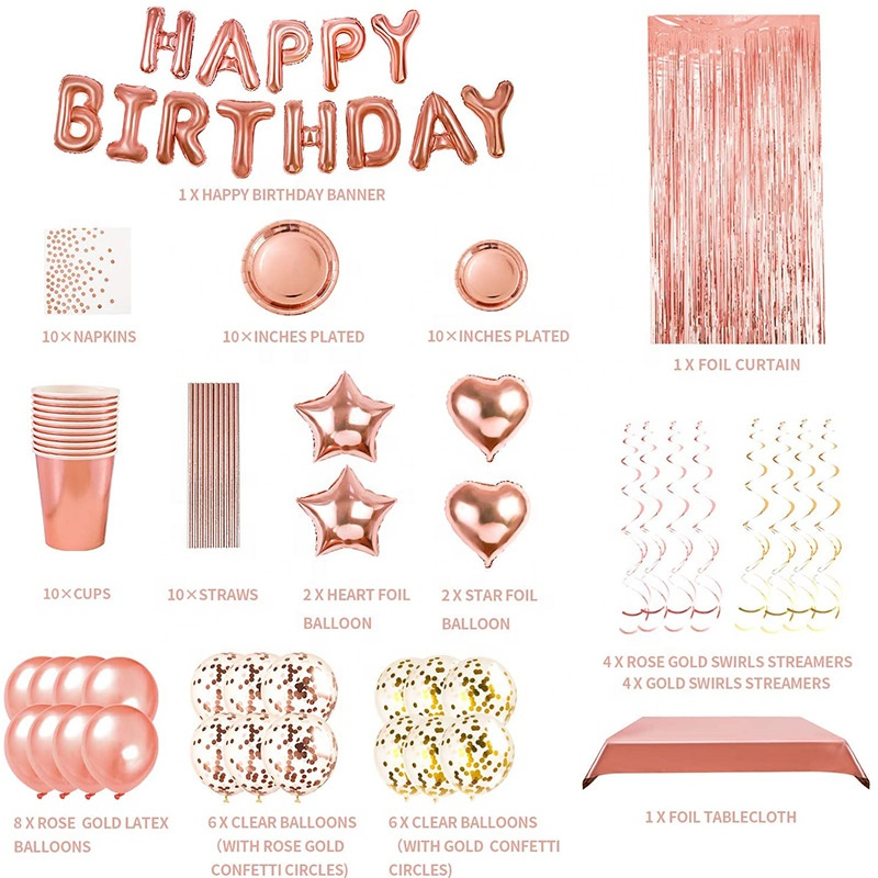 Rose Gold Party Supplies.