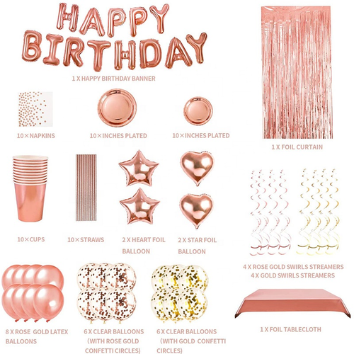 Rose Gold Party Supplies.