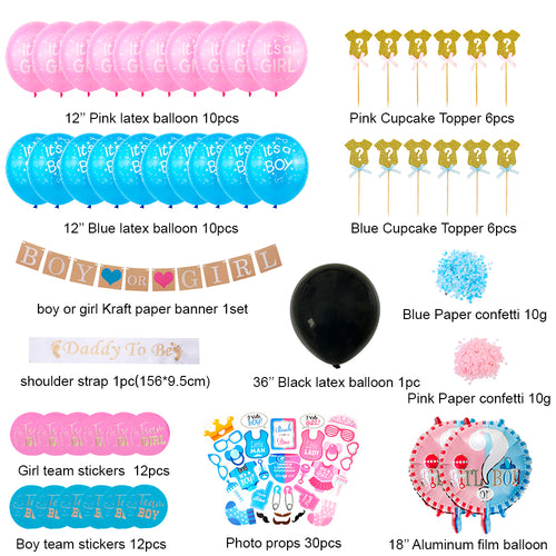 Gender Reveal Party Decorations, Get baby shower decorations & gender reveal Ideas from Party Corner in UAE, Saudia, Qatar, Bahrain, and Oman. We offer baby shower gifts online. Buy Now!, Party Supply Kits, Party Corner