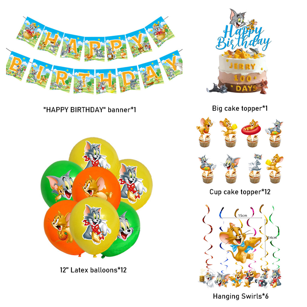 Tom and Jerry Birthday Party Decorations, Party Corner provides Tom and jerry birthday party decorations in UAE, Saudia, Qatar, Bahrain, and Oman. Get birthday party balloons, and much more. Order now!, Party Supply Kits, Party Corner