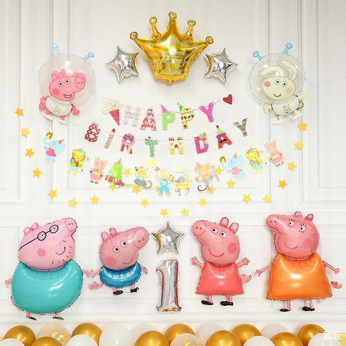 Peppa Pig Crown Birthday Party Decorations, Party Corner provides Peppa pig birthday party decorations in UAE, Saudia, Qatar, Bahrain, and Oman. Get birthday party balloons, and much more. Order now!, Party Supply Kits, Party Corner