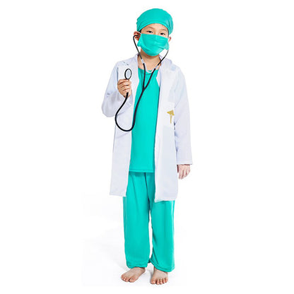 Doctor Surgical Gown (Green) with Accessories