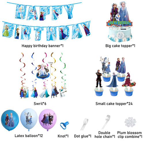 Frozen Birthday Party Decorations 2, Party Corner provides Frozen birthday party decorations supplies in UAE, Saudia, Qatar, Bahrain, and Oman. Get birthday party balloons, and much more. Order now!, Party Supply Kits, Party Corner