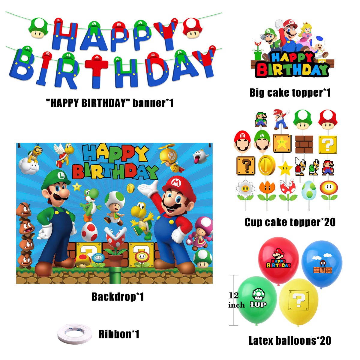 Super Mario Birthday Party Decorations - Party Corner - BM Trading