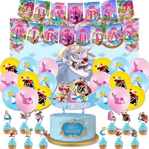 Alice in Wonderland Birthday Party Decorations, Party Corner provides Alice in Wonderland Decorations Supplies in UAE, Saudia, Qatar, Bahrain, and Oman. Get birthday party decorations and much more. Order Now!, Party Supply Kits, Party Corner