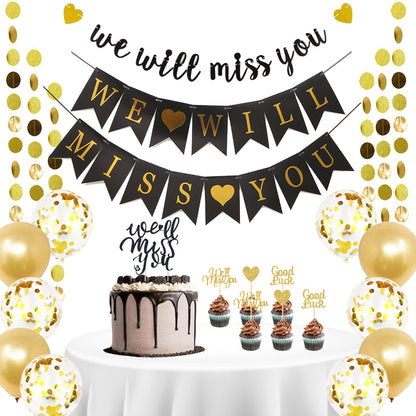 Farewell Party Decorations Gold and Black - Party Corner - BM Trading