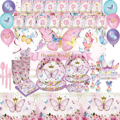 Spring Tea Butterflies Birthday Party Supplies - Party Corner - BM Trading