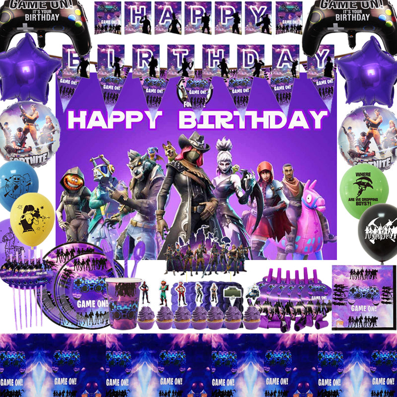 Fortnite Birthday Party Supplies, Party Corner provides Fortnite Birthday Party Supplies in UAE, Saudia, Qatar, Bahrain, and Oman. Get birthday party decorations and much more. Order Now!, Party Supply Kits, Party Corner