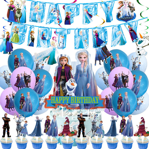 Frozen Birthday Party Decorations 2, Party Corner provides Frozen birthday party decorations supplies in UAE, Saudia, Qatar, Bahrain, and Oman. Get birthday party balloons, and much more. Order now!, Party Supply Kits, Party Corner