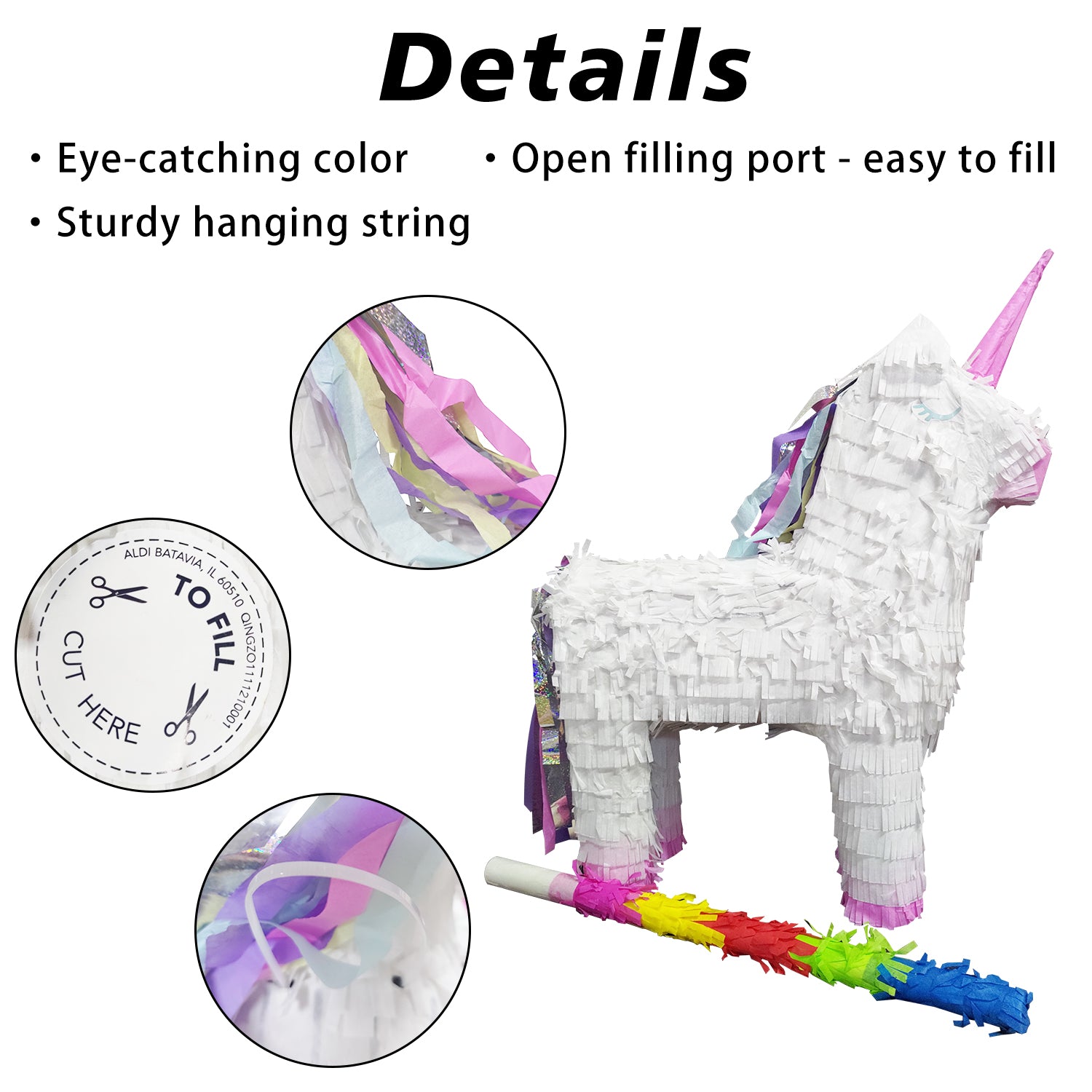 White Unicorn Pinata - Party Corner - BM Trading