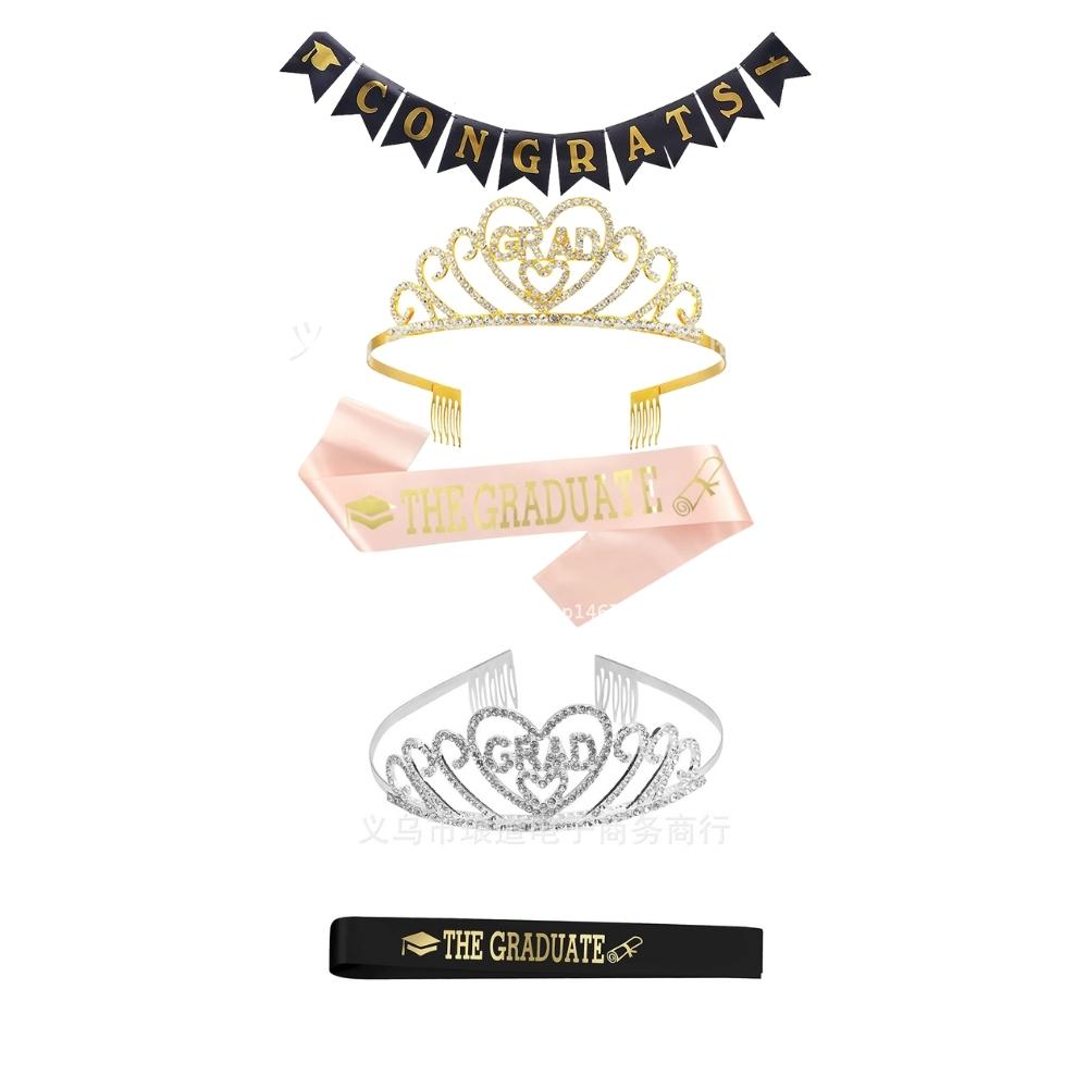 Graduation Crown Tiara and Graduated Sash (Princess) - Party Corner - BM Trading