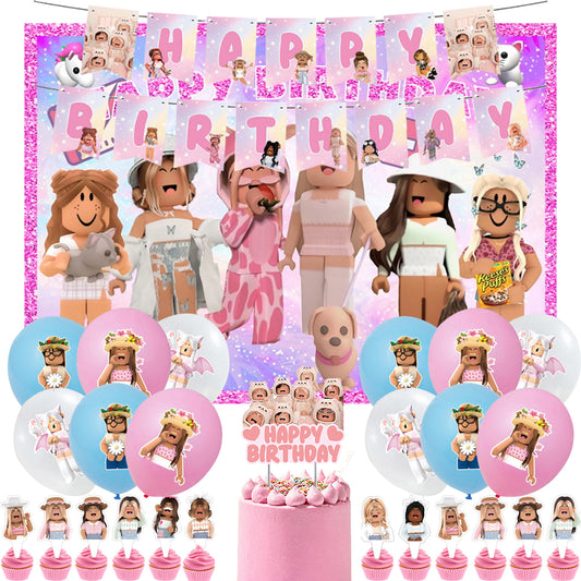 Roblox Birthday Party Decorations (Pink) - Party Corner - BM Trading