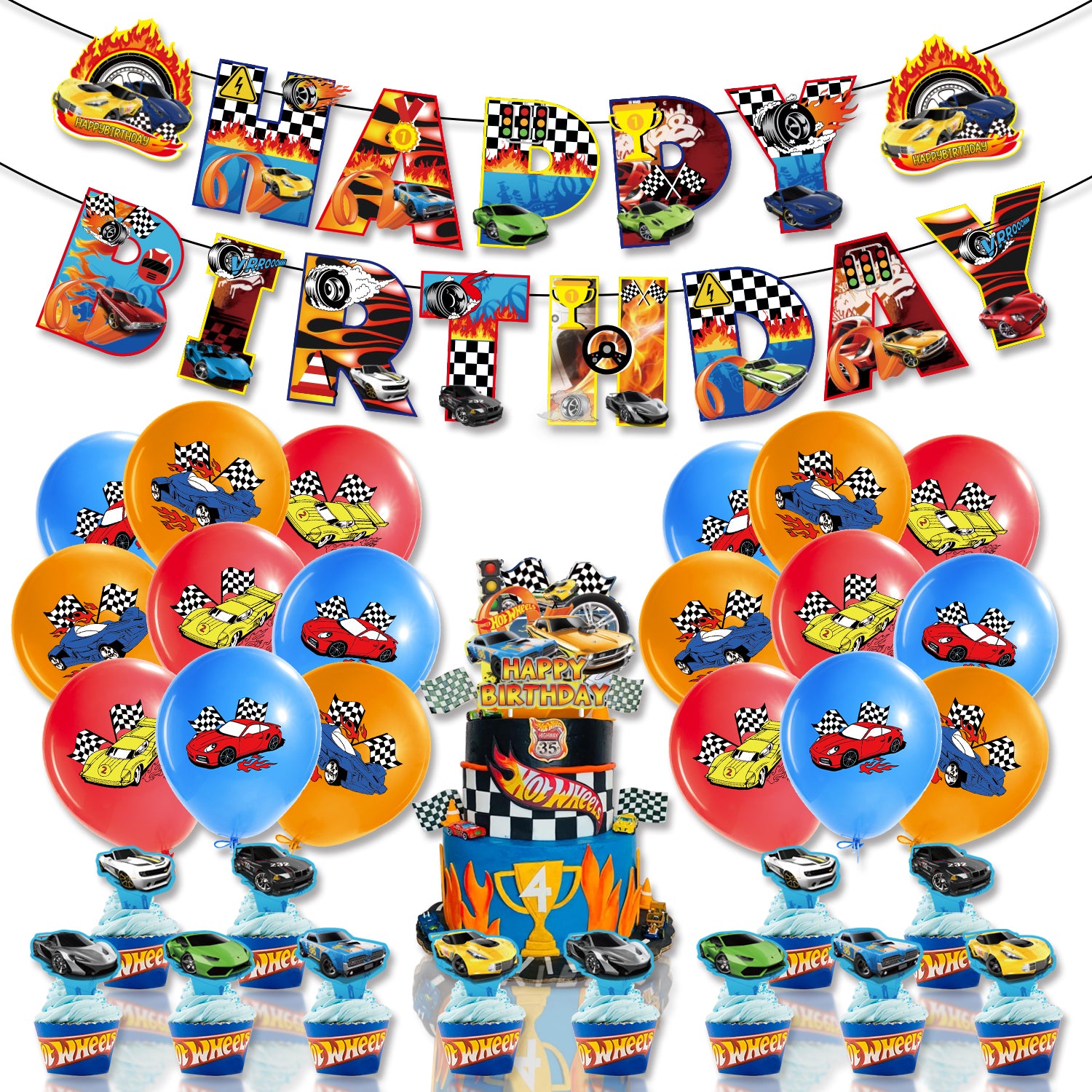 Hot Wheels - Monster Trucks Birthday Decorations - Party Corner - BM Trading
