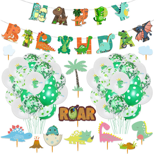 Dinosaur Theme Birthday Party Decorations Box, Party Corner provides Dinosaur theme birthday party decoration box in UAE, Saudia, Qatar, Bahrain, and Oman. Get birthday party balloons, and much more. Order now!, Party Supply Kits, Party Corner