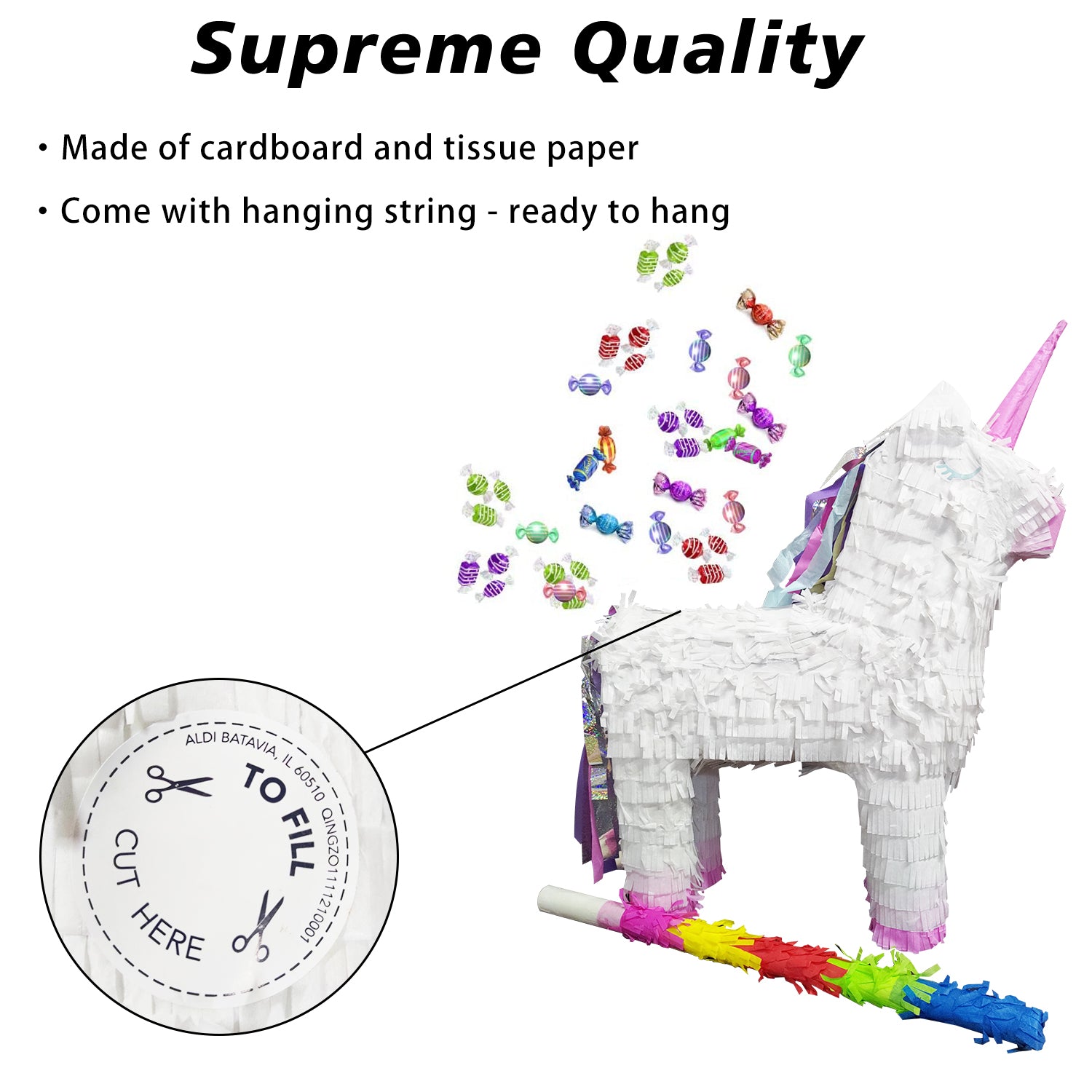 White Unicorn Pinata - Party Corner - BM Trading
