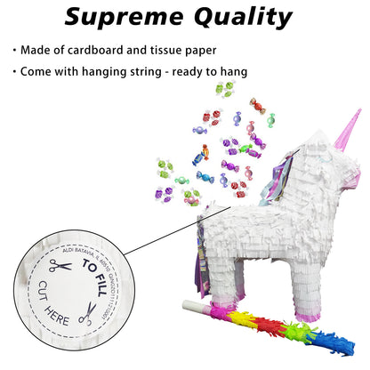 White Unicorn Pinata - Party Corner - BM Trading