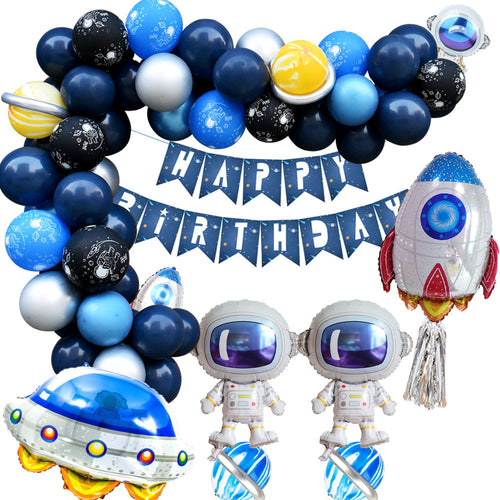 Astronaut Outer Space Theme Decoration, Party Corner provides Astronaut outer space theme decoration in UAE, Saudia, Qatar, Bahrain, and Oman. Get birthday party balloons, and much more. Order now!, Party Supply Kits, Party Corner