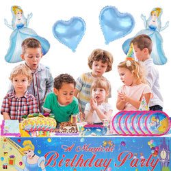 Cinderella (Disney Princess) Birthday Party Supplies, Party Corner provides Cinderella birthday decorations in UAE, Saudia, Qatar, Bahrain, and Oman. Get birthday party balloons, and much more., Party Supply Kits, Party Corner
